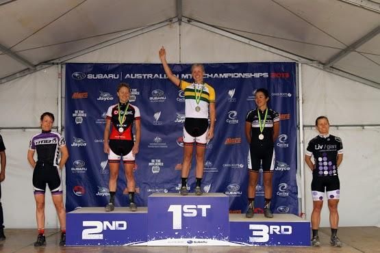 Elite women's podium at the Australian cross country nationals