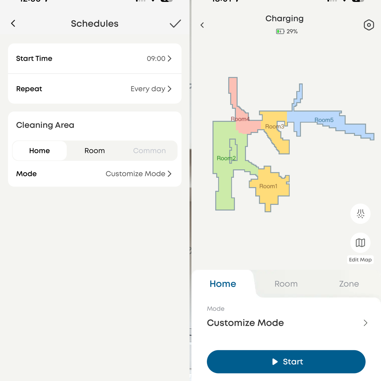 Eufy C10 mapping and scheduling