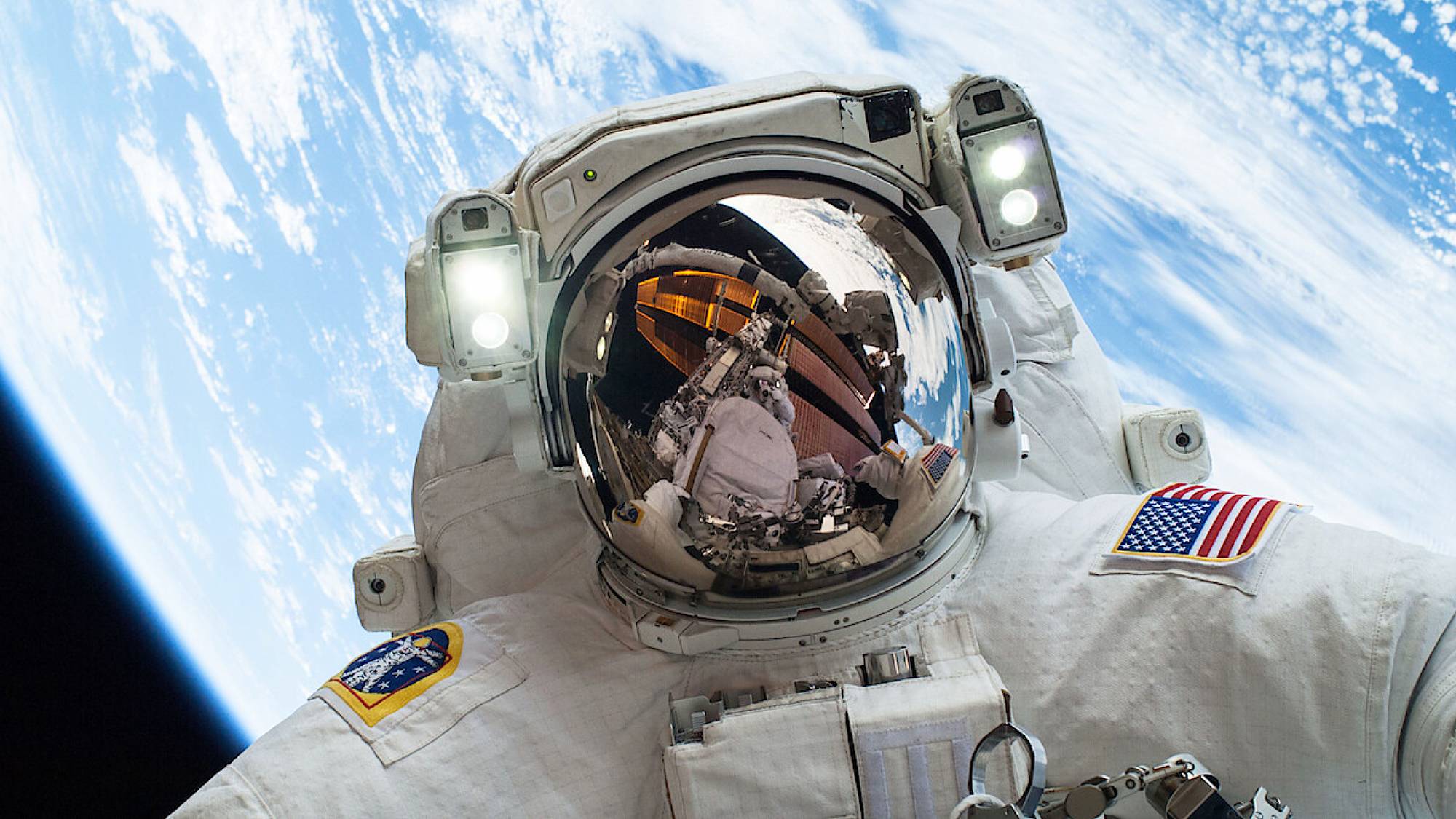 Photo of an astronaut in space, from NASA Plus channel