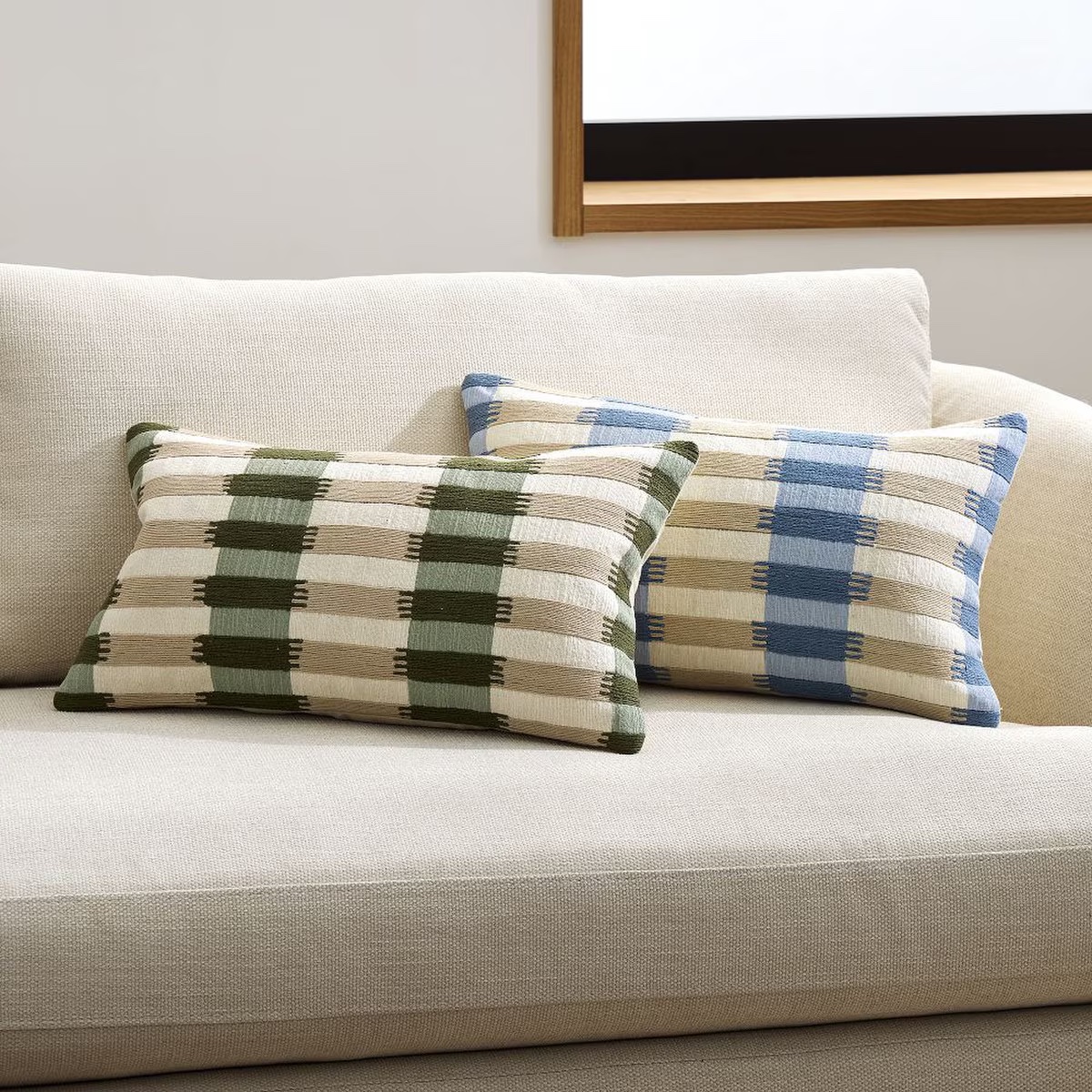 geometric woven cushions