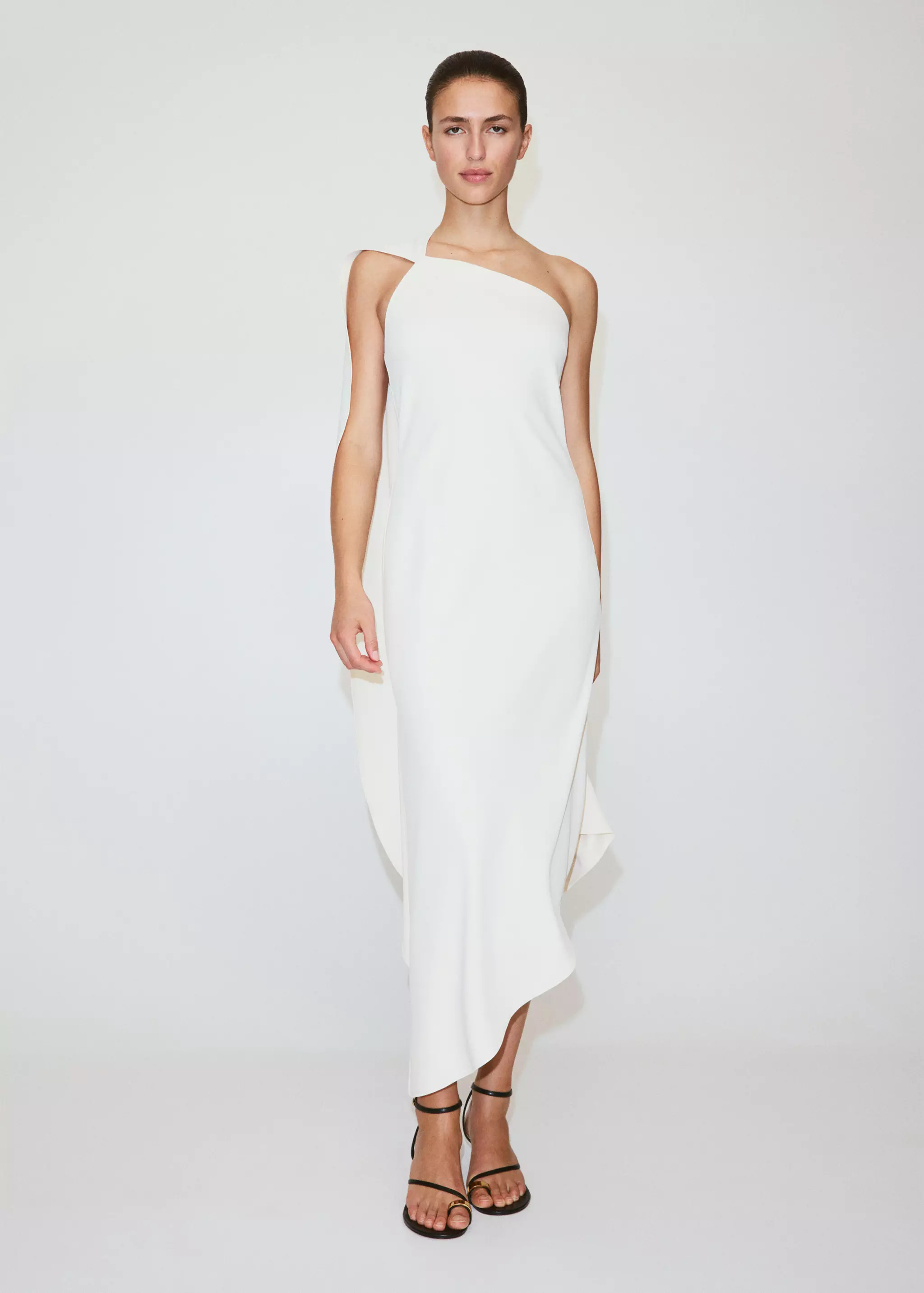 Asymmetrical Dress With Scarf - Women | Mango Usa