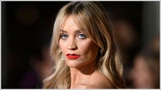 Laura Whitmore rocks curtain bangs and red lipstick and the National Television Awards