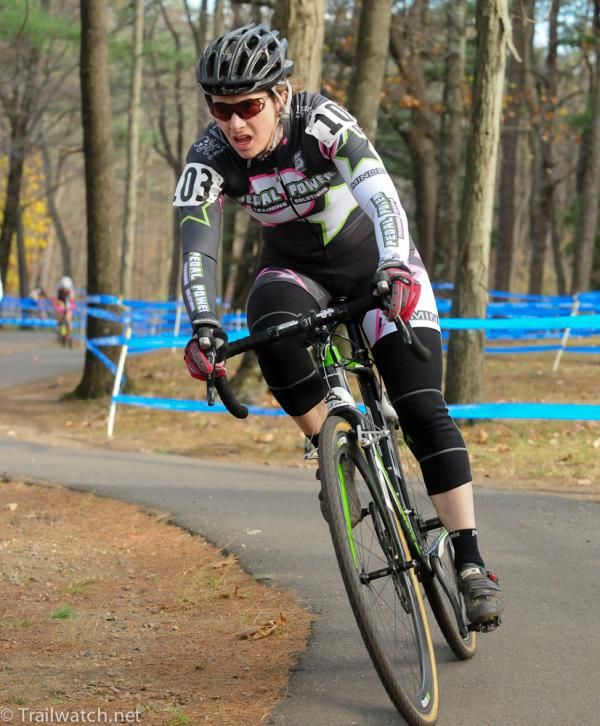Sally Annis (Pedalpowertraining.com) riding on one of the paved paths