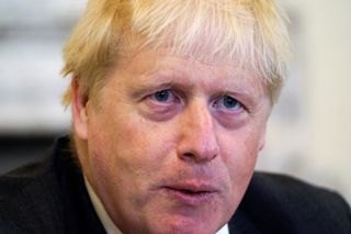 a close up of British Prime Minister Boris Johnson