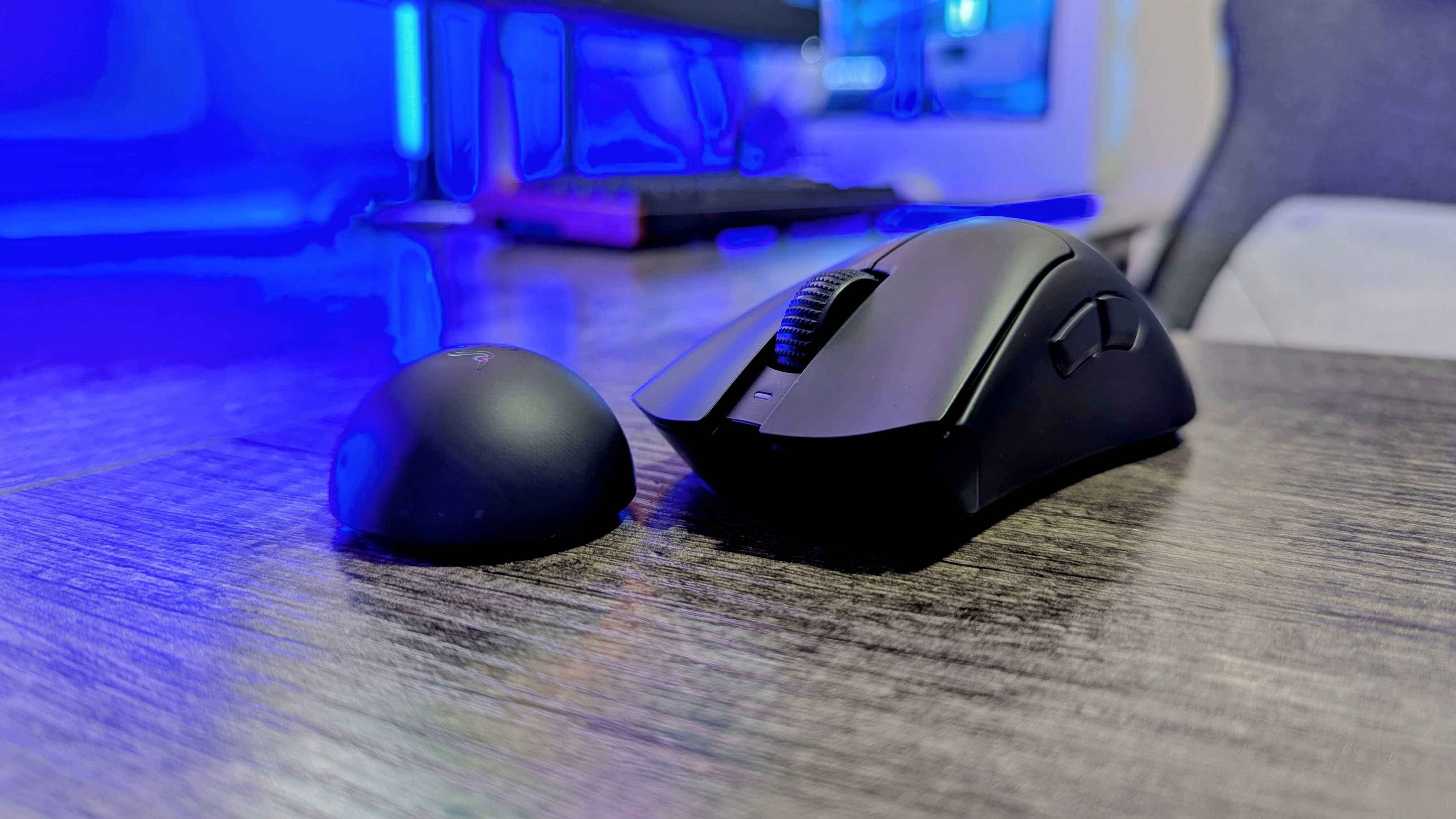 Image of the Razer DeathAdder V4 Pro wireless gaming mouse.