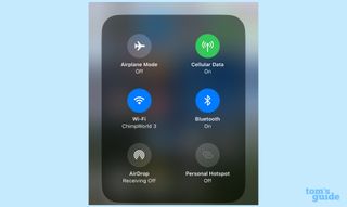 troubleshooting cellular connectivity for the iPhone in Command Center