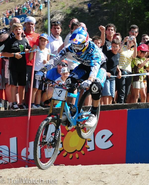 Gee Atherton (Commencal) was the last rider to have a shot at knocking off Beaumont. He lost by 1.4 seconds.