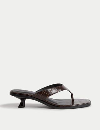 Kitten Heel Toe Thong Sandals