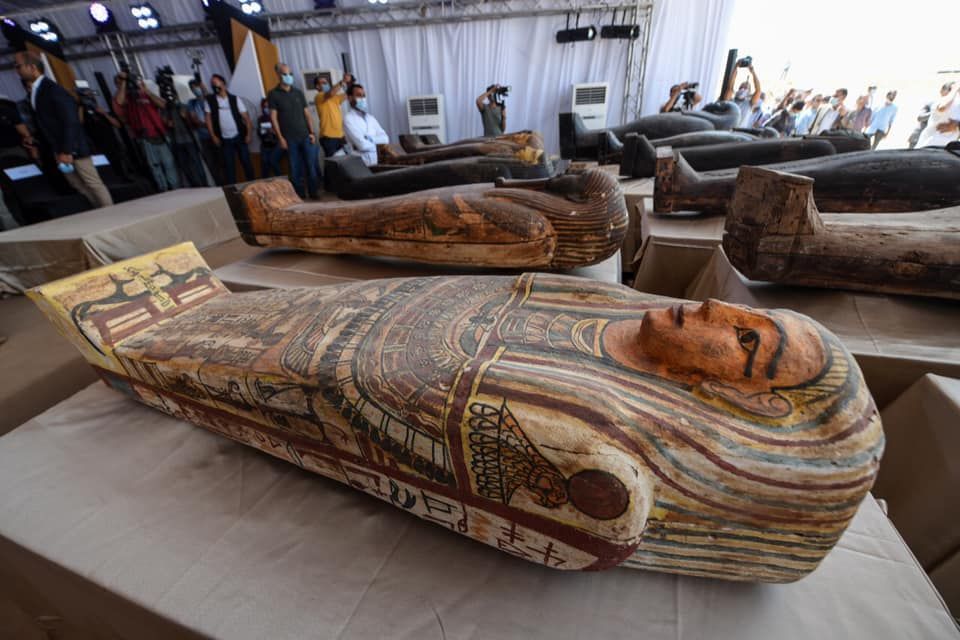 HIeroglyphic writing indicates that many of the people buried in the coffins were priests.