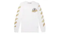 Off-White Slim-Fit Logo-Print Cotton-Jersey T-Shirt | was £205 | now £102 | 50% off