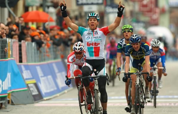 Philippe Gilbert (Omega Pharma - Lotto) captures the Tirreno Adriatico stage 5 victory