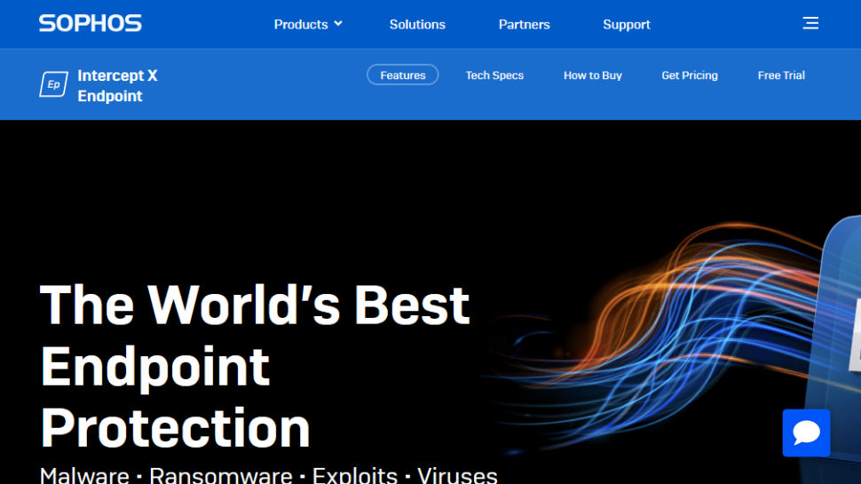Tangkapan layar situs web untuk Sophos Endpoint Protection