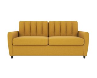 A yellow mustard queen sleeper sofa