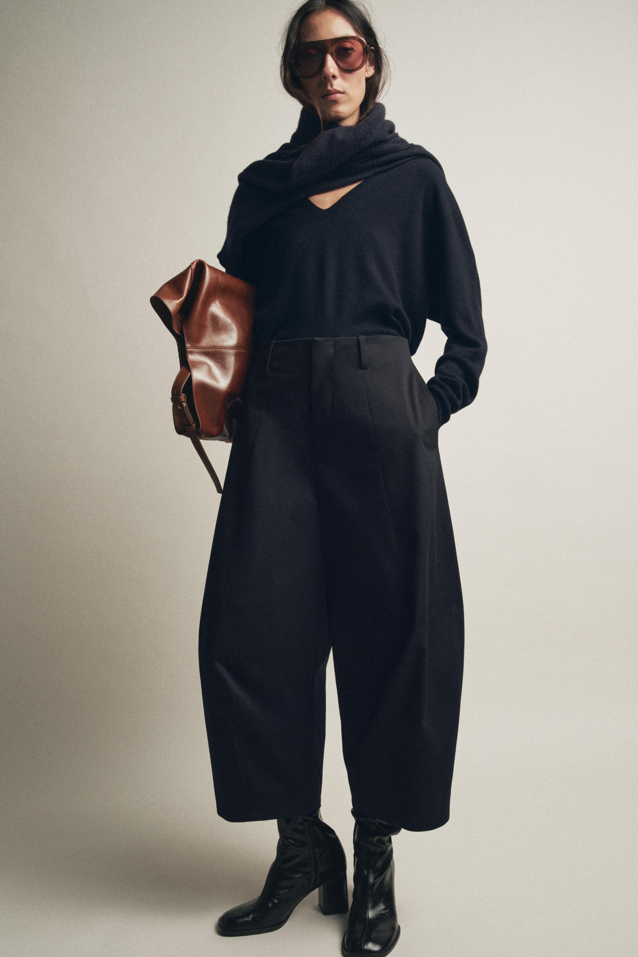 Zw Collection Crop Balloon Trousers