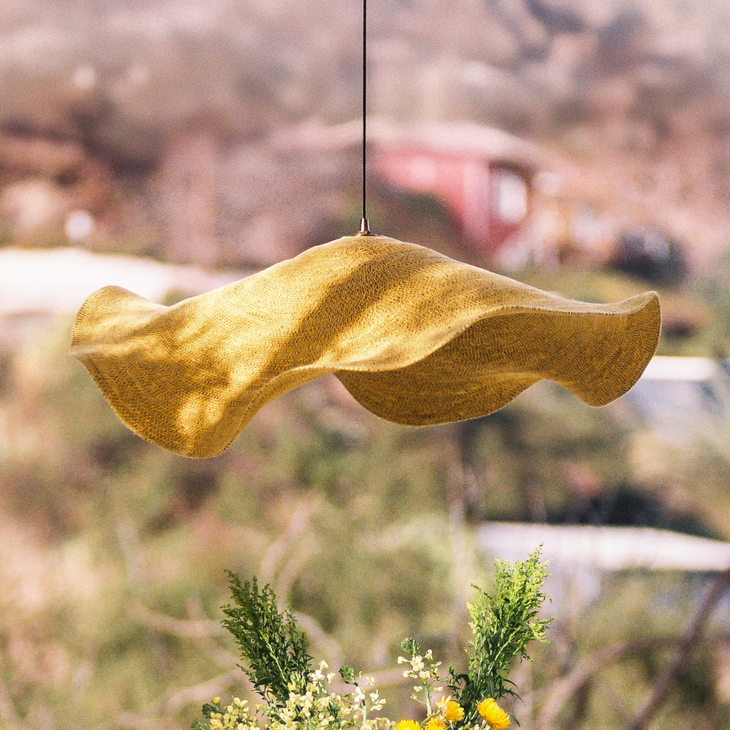 Tallulah Jute Basket Rechargeable Pendant in Sand by Novogratz