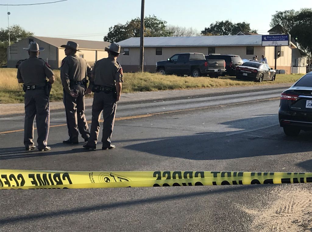 Police in Sutherland Springs, Texas.