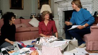 Princess Diana designing with the Emanuel's
