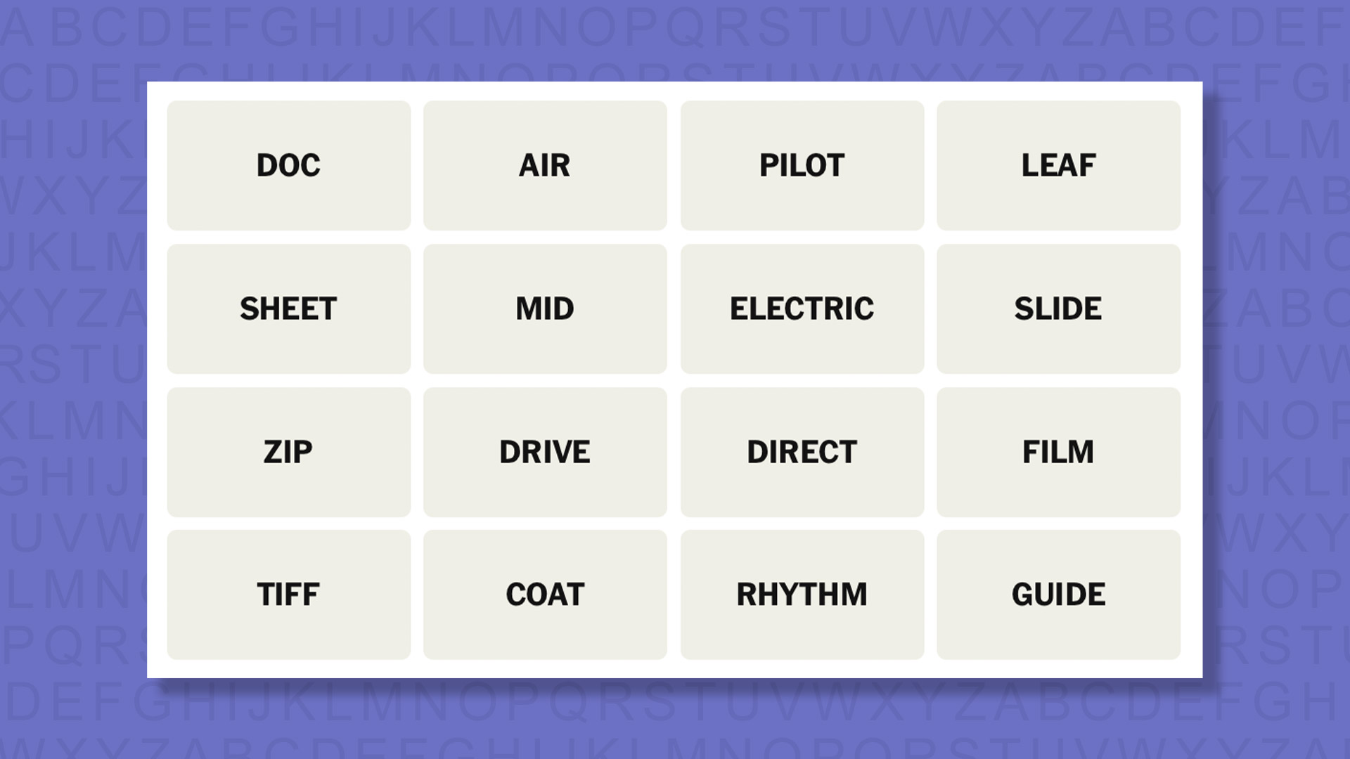 NYT Connections hints for game 877 on a purple background