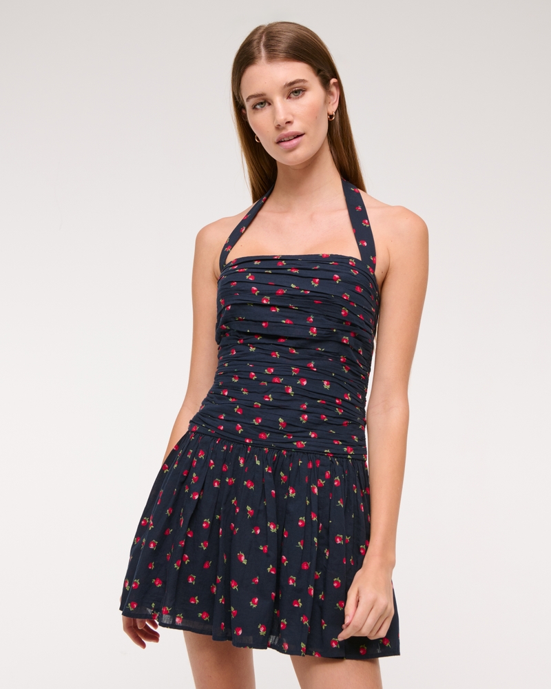 The A&f Emerson Drop-Waist Halter Mini Dress