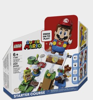 Lego Super Mario starter course box on a plain background