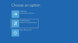 Choose an option screen Windows 10