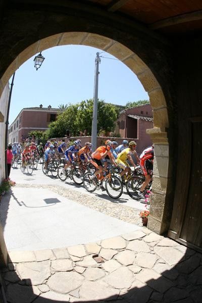 Looking onto the riders of the 90th Giro d'Italia.