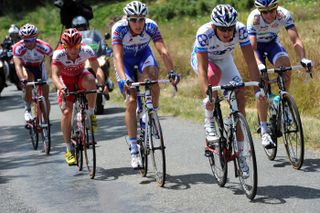 Mickael Delage in escape group, Tour de France 2011, stage 15