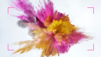 explosion of color on a white background