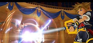 Sora with a keybvlade in Beast's castle in Kingdom Hearts II