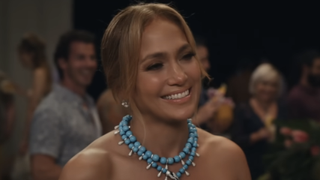 Jennifer Lopez smiling in Shotgun Wedding