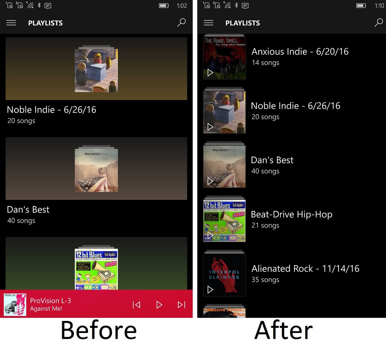 Groove Playlists - Old vs. New