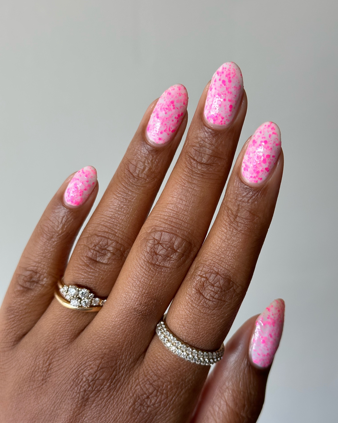 speckled pink nail designs