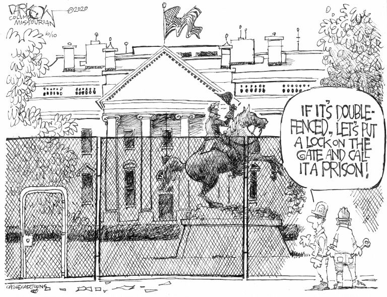 Political Cartoon U.S. Trump White House fencing prison | The Week