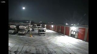 Still frame from security video of the Hamburg fireball, recorded in Toledo, Ohio on Jan. 16, 2018.