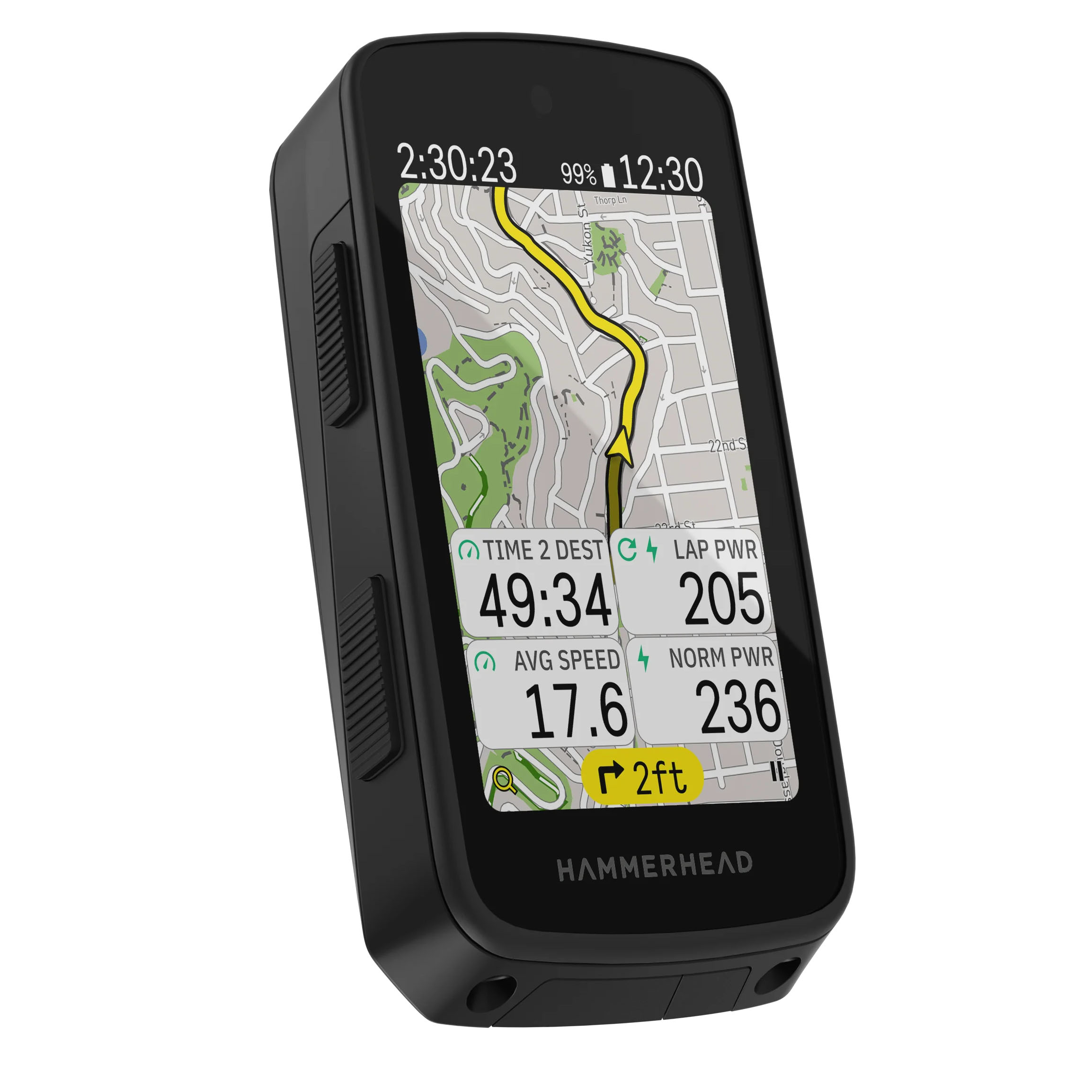 Hammerhead Karoo bike computer loaded on the navigation page