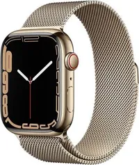 Apple&nbsp;Watch Series&nbsp;7 GPS&nbsp;+&nbsp;Cellular och&nbsp;45&nbsp;mm rostfri st&aring;lboett guld: 8 790 :- 7 899 :- | AmazonSpara 891 kr