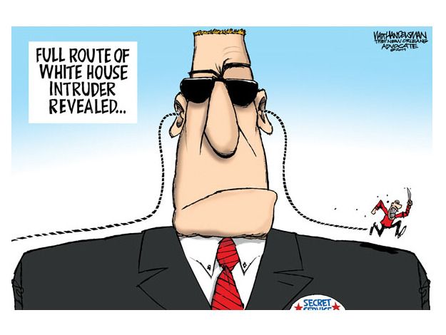 Political cartoon Secret Service security White House