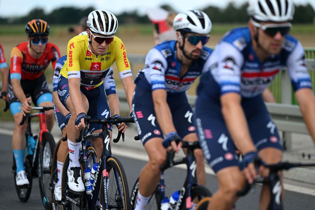 Leader into the stage Tim Merlier (Soudal-Quick Step) in the peloton