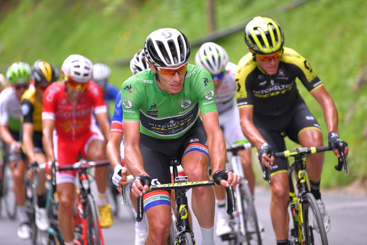 Mitchelton-Scott's Daryl Impey in the green jersey
