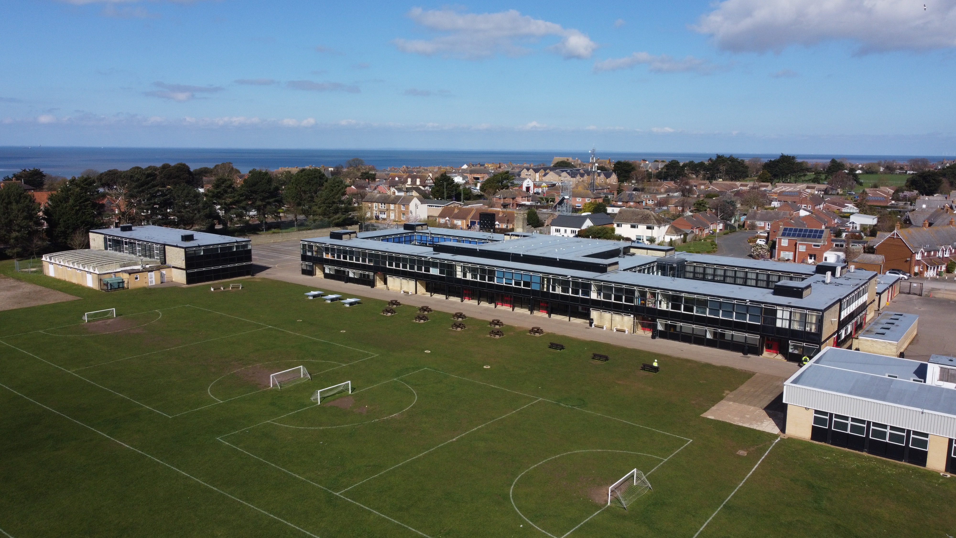 visualisations of the refurbishment of hunstanton school / smithdon high school, a brutalist school by alison and peter smithson