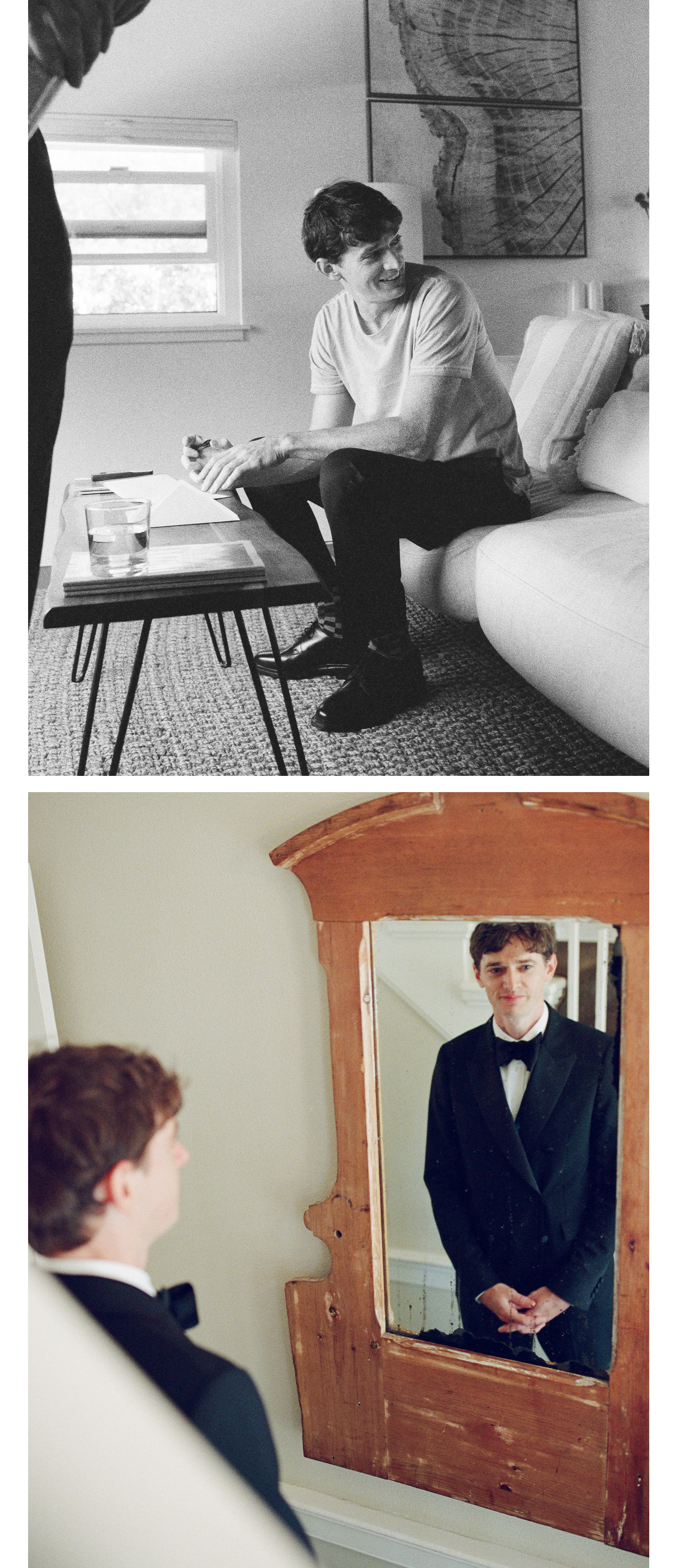 Charles getting ready for the wedding.