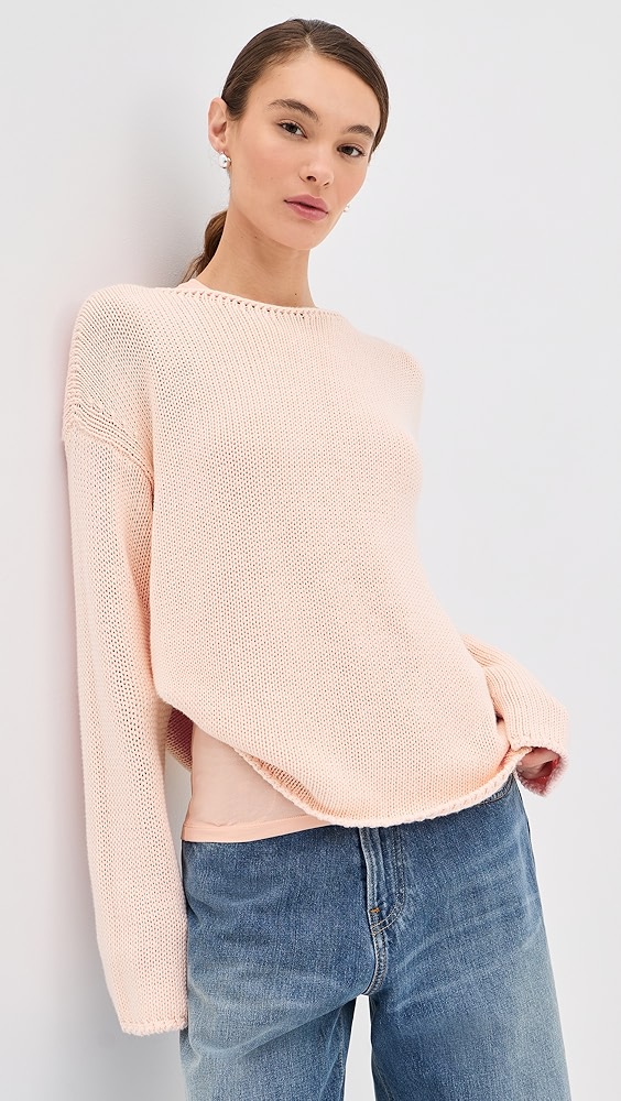 Another Tomorrow Draped Knit Sweater
