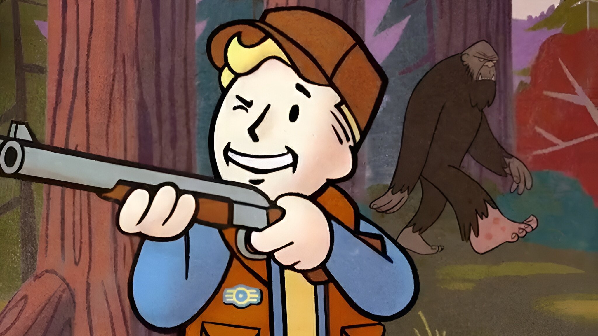 Official key art for Fallout 76 Season 24 and The Backwoods update.