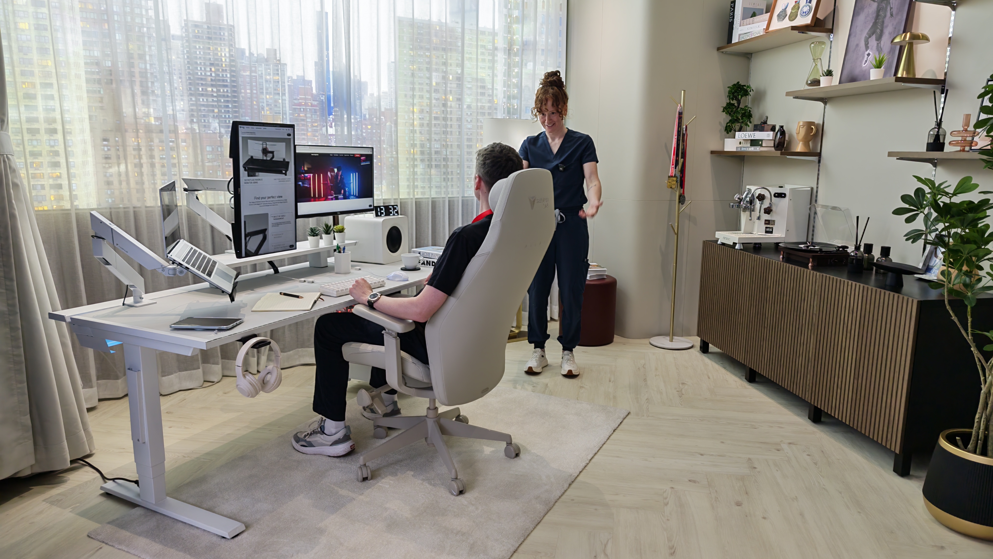 Photos of an ergonomics consultation at the Secretlab HQ in Singapore.