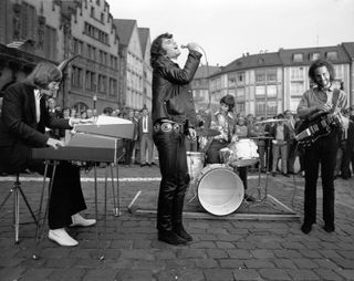 The Doors performing on the Römerberg, Frankfurt, West Germany, September 14, 1968.