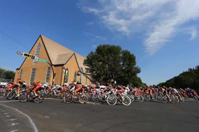 The peloton in Red Deer