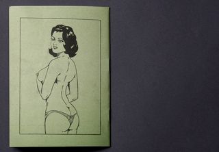 Green back cover with naked woman