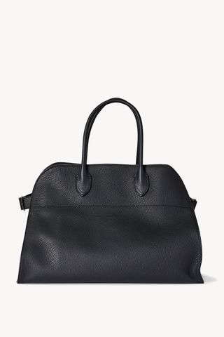 The Row black leather bag with handles