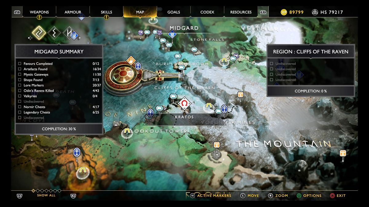 God of War treasure map locations