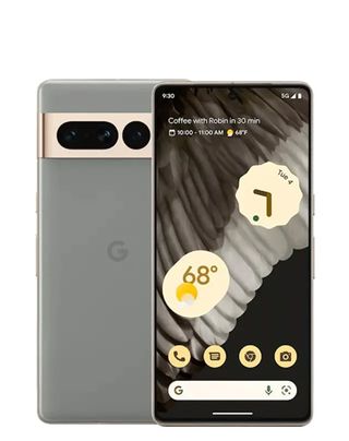 A product render of the hazel Google Pixel 7 Pro